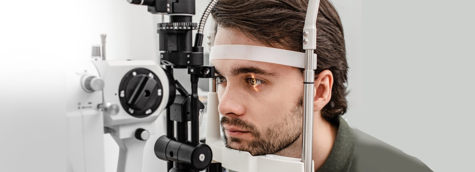 young man during eye exam in Mount Zion Township